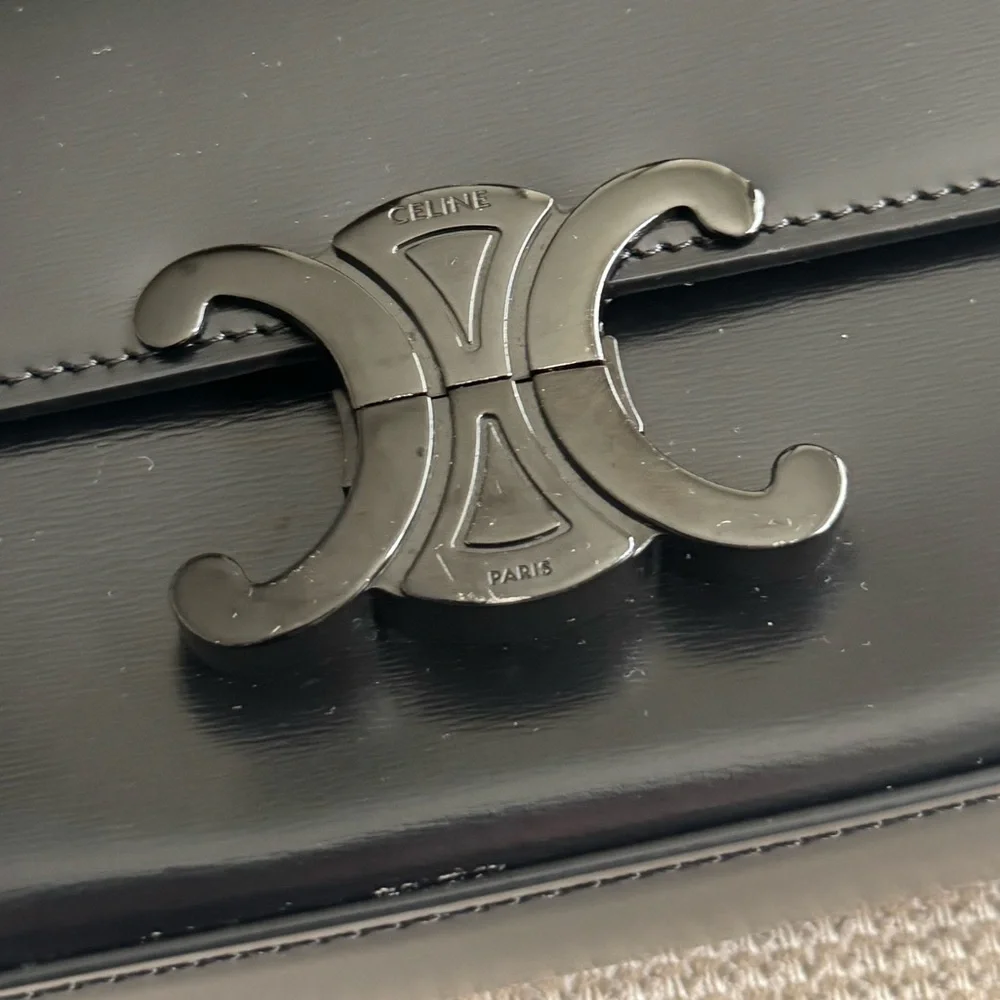 Celine Black Triomphe Chain Shoulder Bag - Picture 4 of 15